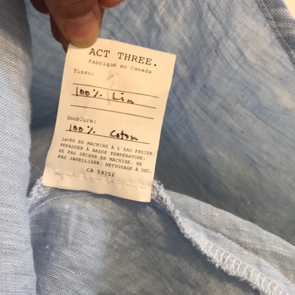 🇨🇦 Act Three Apparel SS’17 linen dress w pockets - Picture 10 of 12